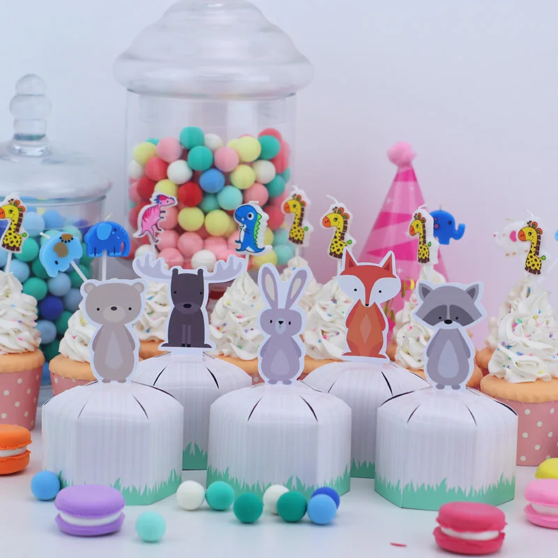 Деревянная коробка с животными для конфет Подарочная кексов мальчиков товары