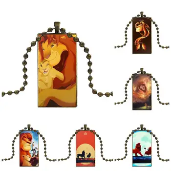 

Hakuna Matata On Sunset The Lion King Glass Cabochon Pendant Necklace Rectangle Fashion Necklace For Girls Gifts