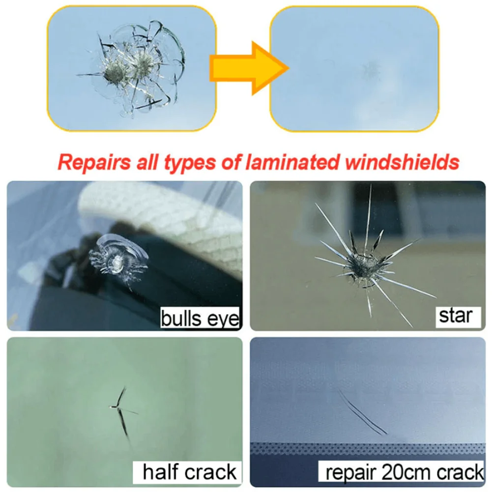 Инструмент для ремонта лобового стекла автомобиля DIY Инструменты для ремонта окон ветровой экран стекло Царапины трещина восстановление оконного экрана 1 Смола+ 1 лезвие+ 5 полосок