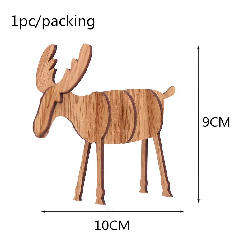 1 комплект Счастливого Рождества кулон Деревянный Рождественская елка украшение "Лось" для Happy год рождественский дом вечерние декора рабочего подарки для детей - Цвет: A02