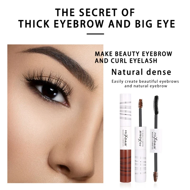 Шелковистая Двусторонняя тушь для ресниц, крем для окрашивания бровей, стойкий водостойкий крем для макияжа бровей