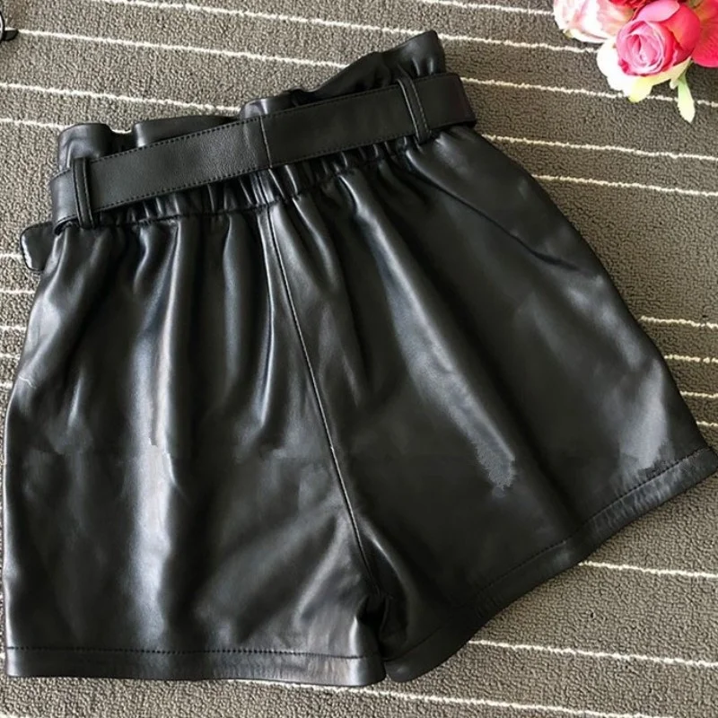 conew_2019-fall-women-high-quality-real-leather-shorts-chic-women-high-waist-wide-leg-leather-short_conew1