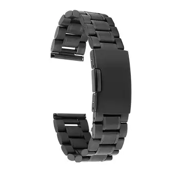 

24mm Stainless Steel Solid Links Bracelet Watch Band Strap Straight End with 2pcs Watch Pins Spring Bars