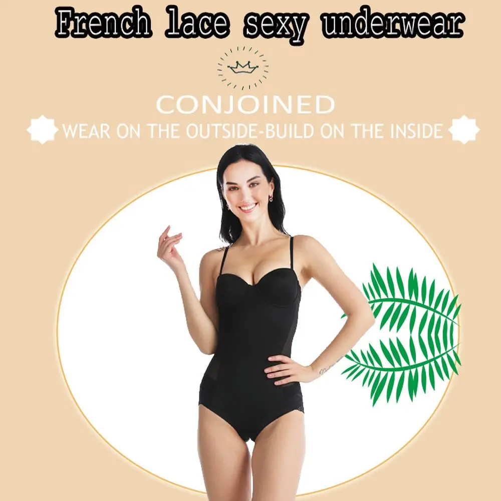 Women Body Shapewear Lace Underwear Bodysuits Corset Female Sexy Lingerie Postpartum Buttocks Lift Abdomen Chest Support Bras