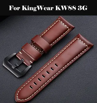 

Watchband Soft Calf Genuine Leather Watch Strap 18mm 20mm 22mm 24mm Watch Band Wristband For KingWear KW88 3G