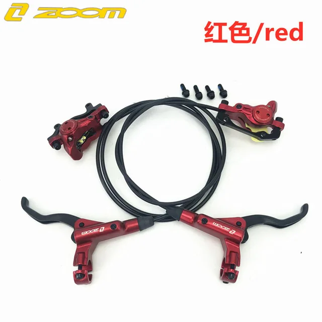 Red set of Аутентичный зум HB875 горный велосипед передний и задний масляный диск масляный тормозной диск дисковое масло давление Дисковая тормозная система - Цвет: Red set of