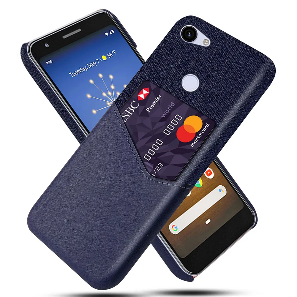 Luxury PU leather case for Google Pixel 3A XL, fabric case with card slots, for Google Pixel 3A 4