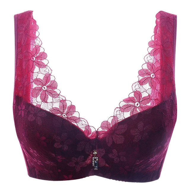 Buy Hunkemoller Lace Under-Wired Heavy-Padded Push-Up Bra, Red Color Women