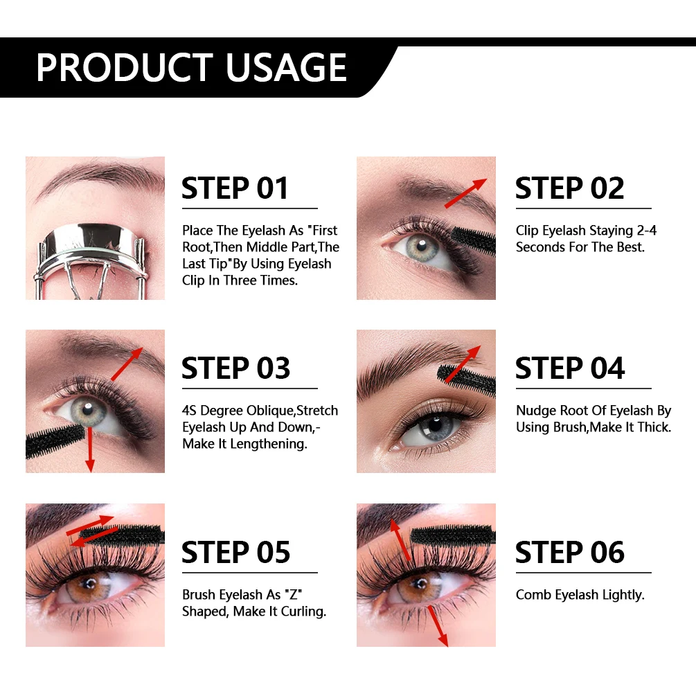 QIBEST Black Mascara 4D Volume Waterproof Lash Eyelashes Extension Lengthening Eyelashes Liquid Rimel Mascara Cosmetics Makeup - Image 5