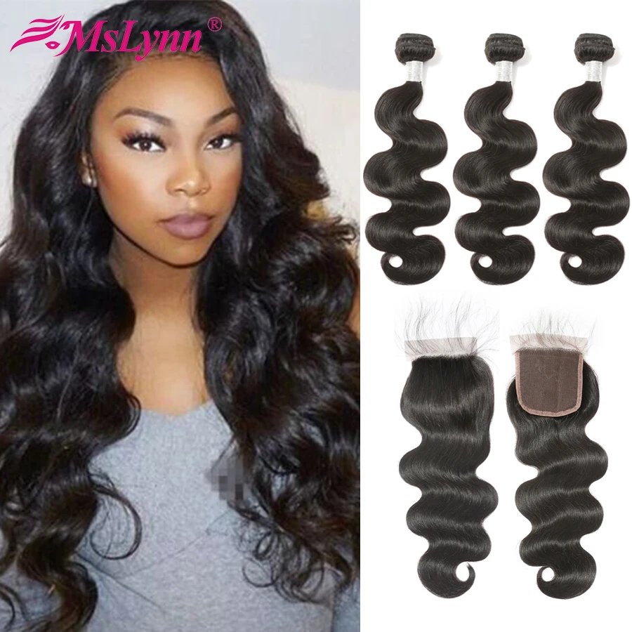 Body Wave Bundles With Closure Brazilian Hair Weave Bundles With
