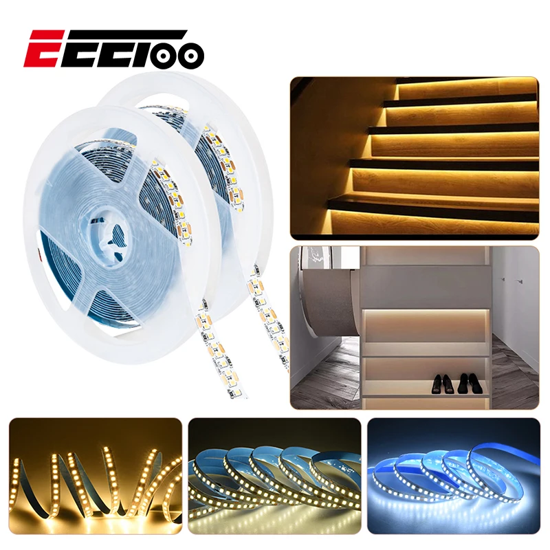 EeeToo светодиодный светильник 2835 SMD DC 12V 24V ночной Светильник Abajour 5M 120/240 s/m гибкий