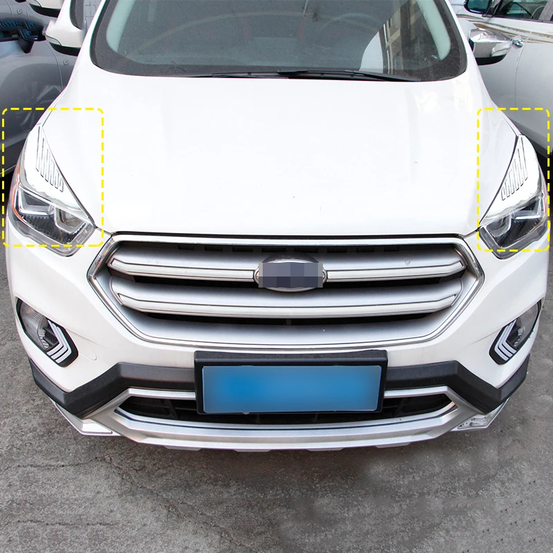 2 шт. для Ford Escape Kuga- ABS Хромированная головка света бровей декоративная крышка отделка автомобиля Стайлинг