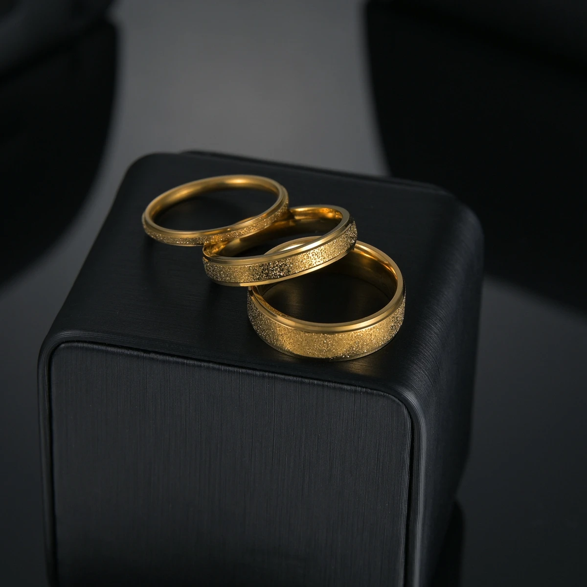 Frosted Exquisite Rose Gold & Silver Couple Ring - Elegant Wedding & Engagement Jewelry