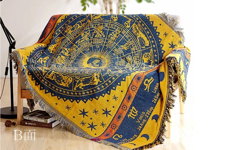 2 стороннее хлопковое богобое богемное синель Плед Одеяло Диван Декоративные