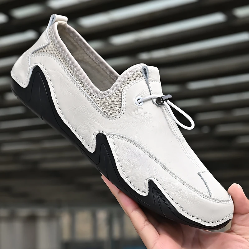 

Leather Men Casual Shoes Luxury Brand Mens Loafers Moccasins Breathable Slip on Fashion Sneakers Big Size