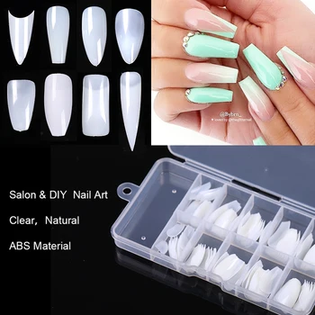 

50/100/500 Pcs/Box Quick Building Tips Nail Forms Nails Tips Finger Extension Nail Art UV Extend Gel Display Practice Tool
