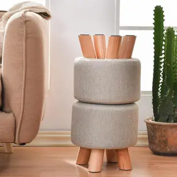 

Solid Wood Stool Fashionable Sofa Stool Creative Cloth Stool Household Low Stool Adult Stool For Shoes Stool Small Stool