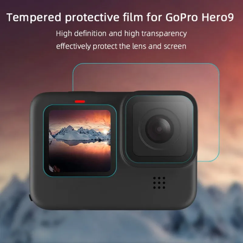 

Dustproof HD Clear Lens Film Set For GoPro Hero 9 LCD Screen Protection Cover Tempered Glass Film For Camera Rear Screen