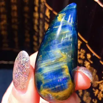 

Natural Blue Pietersite Chatoyant Water Drop Pendant 51.3x20.7x10.5mm Women Men Gift Crystal Healing Gemstone From Namibia AAAAA