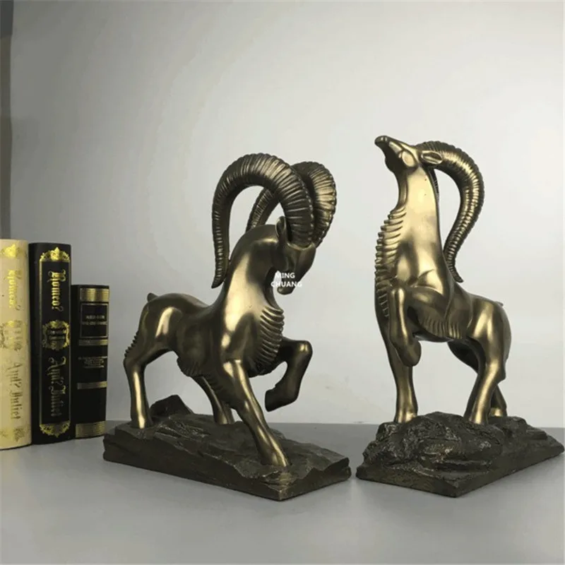 1" Статуя Bellwether, кастинговая медь, художественное ремесло, бюст, для дома, полная длина, портретное исследование, украшения, GK, фигурка, игрушка, коробка 33 см, V1007