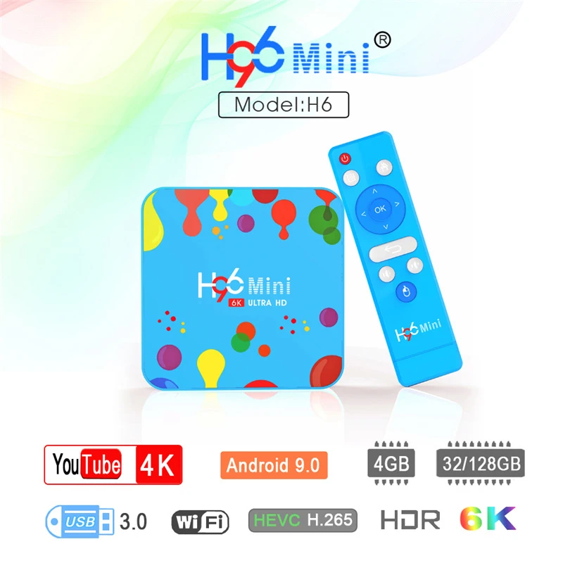 H96 miniH6 Allwinner H6 Смарт ТВ приставка Android 9,0 4G 128G медиаплеер 4K Google голосовой помощник Поддержка WiFi IP tv медиаплеер