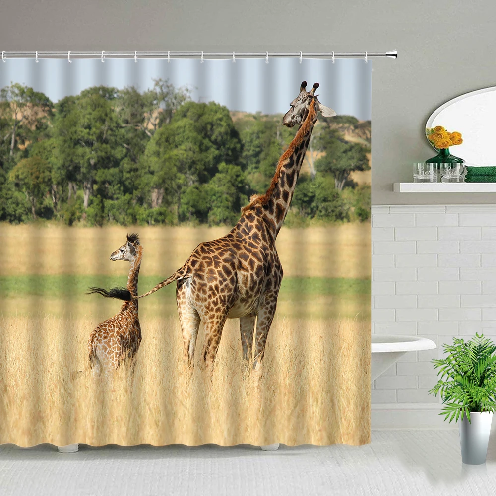Miyotaa Tenda Doccia Con Leone Dorato 152x180cm - Impermeabile Con Citazioni Motivazionali