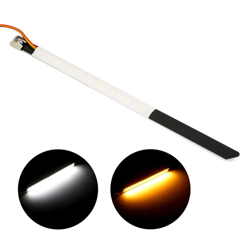 

2pcs Universal Motorcycle Turn Signal Light 12V LED Fork Turn Signal Strip Light Flashing Lamps Amber White For Honda 40mm-70mm