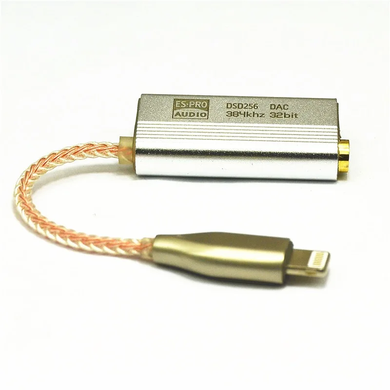 Lightning To 3 5mm Audio Adapter DSD256 32bit 384khz ES9118 Digital Portable Headphone Amplifier HiFi DAC For iPhone iPad IOS