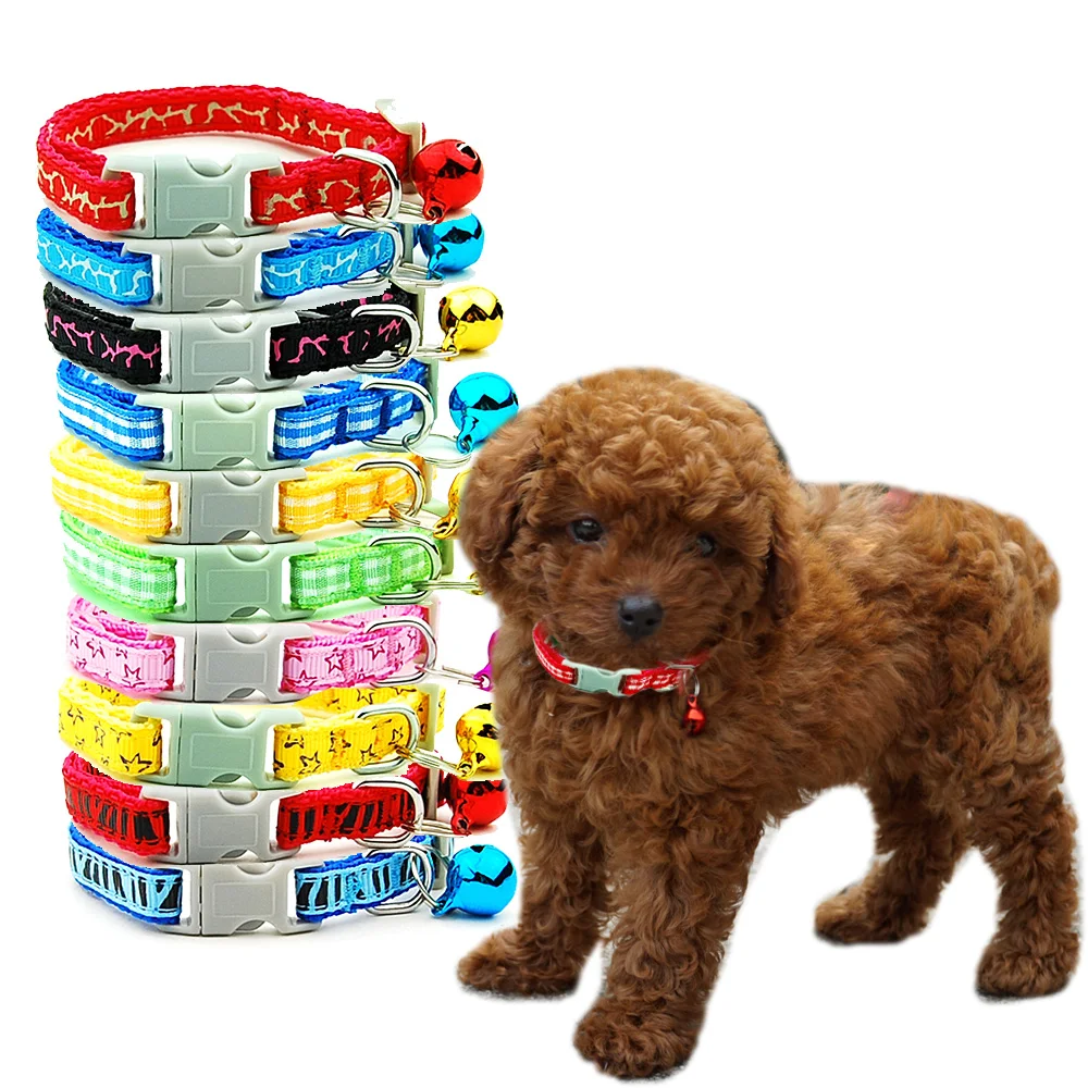 

Dog Collar Small Pet Adjustable Stripe Cat Collar with Bell Puppy Necklace for Small dog Pet Supplies Pet Accessories Chihuahua