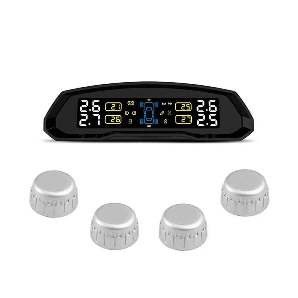 Kuulee T802 беспроводной TPMS датчик давления в шинах встроенный инструмент система мониторинга USB Солнечная энергия автомобильный монитор давления в шинах