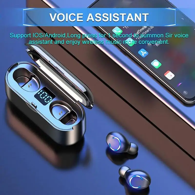 F9-8 TWS мини беспроводные Bluetooth наушники Handsfree Спорт Bluetooth 5,0 TWS наушники с 2000 мАч зарядная коробка для iPhone Android