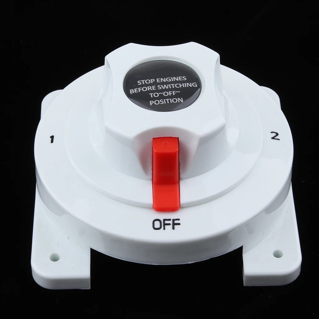 4-Position 1-2-Both-Off Battery Selector Switches for Marine Boat Car RV, 360Amps, White