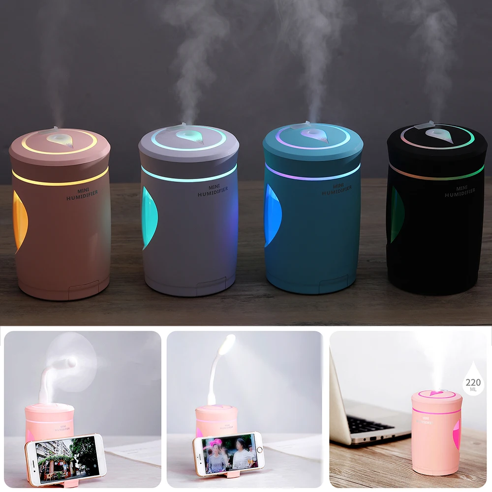 

Portable LED Air Humidifier Essential Oil Diffuser USB Car Ultrasonic Aromatherapy Diffuser Colorful Night Light Mist Maker