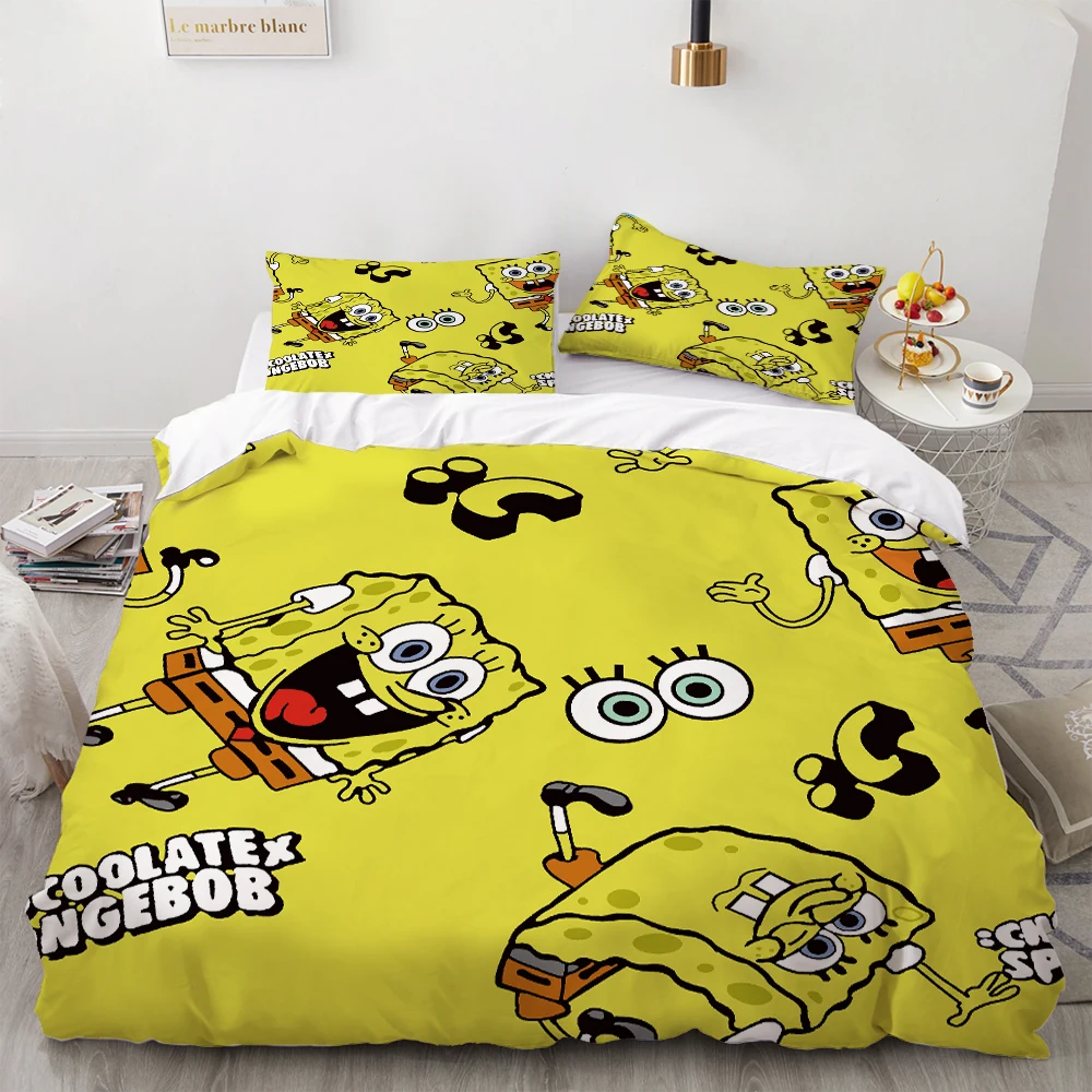 3 Pieces Bedding Set 3d Printed Duvet Cover Spongebob Pattern Bed Set Comforter Cover Bedding Sets Bed Set Home Dorm Quilt Bedding Sets Aliexpress