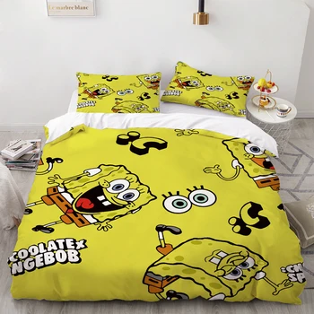 

3 Pieces Bedding Set 3D Printed Duvet Cover SpongeBob Pattern Bed Set Comforter Cover Bedding Sets Bed Set Home Dorm Quilt