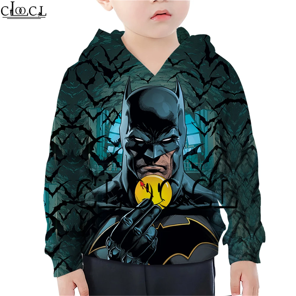  Drop Shipping Children Anime Batman Hoodie Boy Girl 3D Print Superhero Mommy and Me Sweatshirt Casu