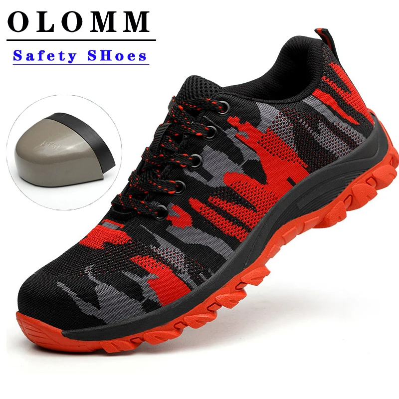 Новинка Мужская защитная обувь дышащая Рабочая для мужчин со стальным носком