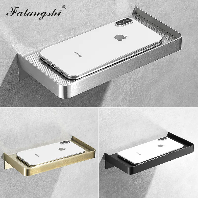 FalangshiBathroomShelfPhoneStorageRackShelvesStainlessSteel