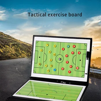 

Portable Trainning Assisitant Equipments Football Soccer Tactical Board 2.5 Fold Leather Useful Teaching Board