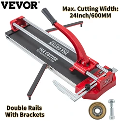 VEVOR – coupe carrelage manuel de 24 pouces, avec positionnement Laser, largeur de coupe maximale de 600mm, couteau à pousser, céramique porcelaine Aluminium, Double Rails 