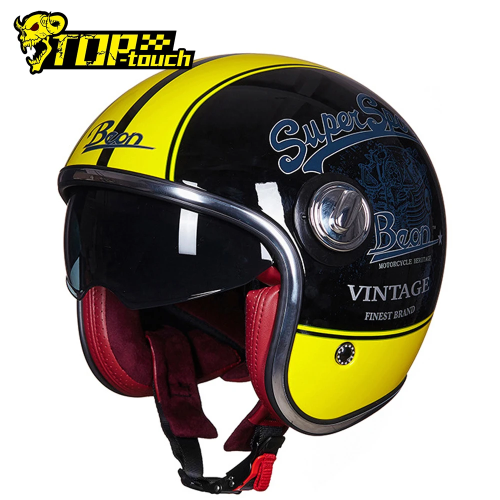BEON Motorcycle Helmet Open Face Casco Moto Retro Half Helmet Motorbike Helmet Motorcycle Racing Off Road Helmet Casco Moto