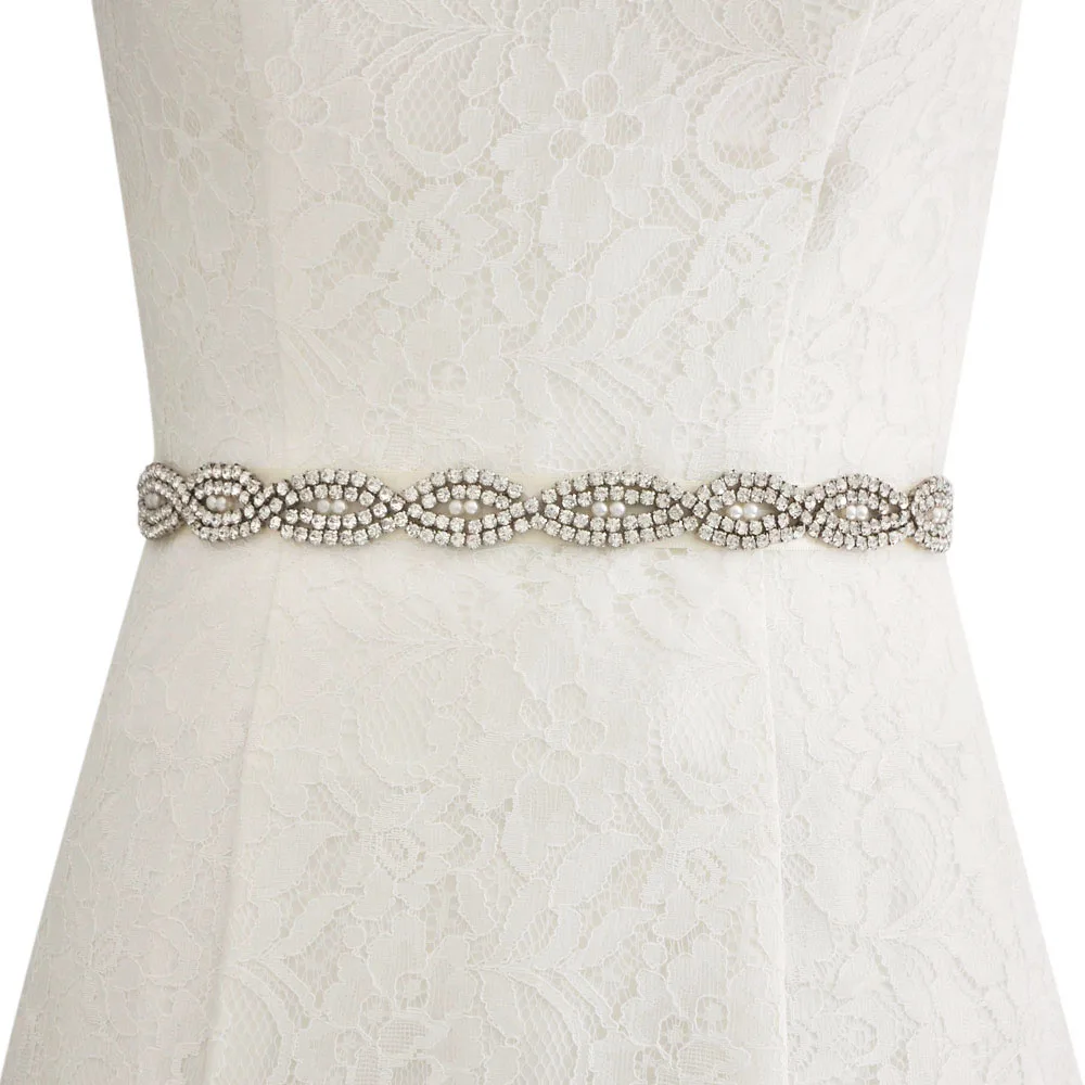 TRiXY S293 Crystal Rhinestones Bridal Belt Diamond Wedding Dress Belt Crystal Wedding Sash Wedding Dress Accessories