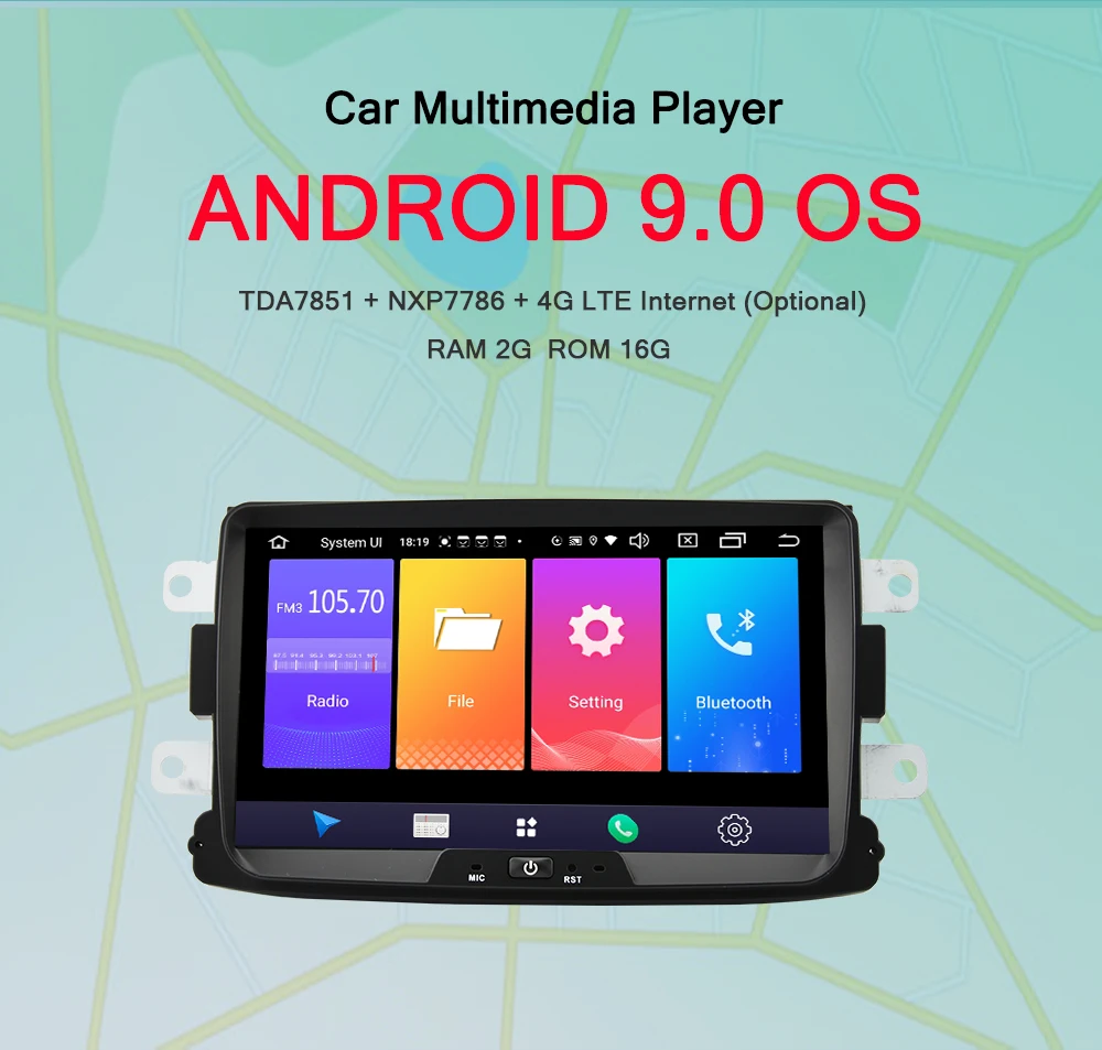 AUTOTOP 1 Din Duster Android 9,0 Автомобильная магнитола для Renault Dacia Lodgy Logan, Duster Sandero мультимедийный плеер DVD gps Navi