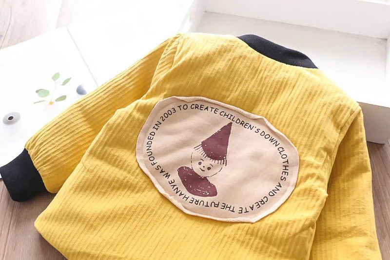Autumn and Winter Girl Letter Cartoon Down Jacket Children's Wear Wholesale