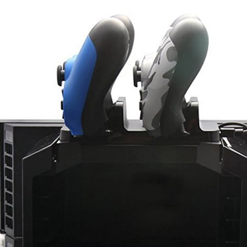 Черный цвет игровой диск башня вертикальная подставка для Ps4 Dualshock контроллер зарядная док-станция для Playstation 4 Pro Slim