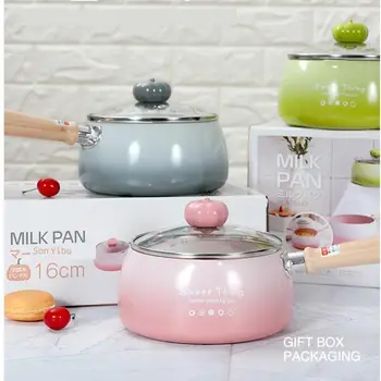 

Thickened stainless steel composite bottom high-profile gradient color household hot milk pot suspension storage non-stick pot