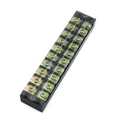 

660V 45A Double Row 10 Position Covered Screw Terminal Barrier Strip