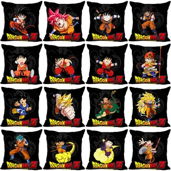 

New DIY Anime Dragon Ball Pillowcase Cartoon Bedroom Home Decorative Gift Pillow Cover Square Zipper Pillow Cases Satin Soft