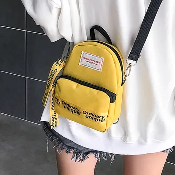 

2019 Women Canvas Backpack Girls Backpack Mini Backpack Women Cute Multi -Functional Panelled Backpacks Teenage Girls Small Bags