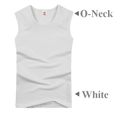 O Neck White 2 шт./лот, мужские майки, модные, хлопковые, брендовые, без рукавов, Мужская Нижняя майка, бодибилдинг, топы, белые, черные, повседневные, летние майки - Цвет: O Neck White